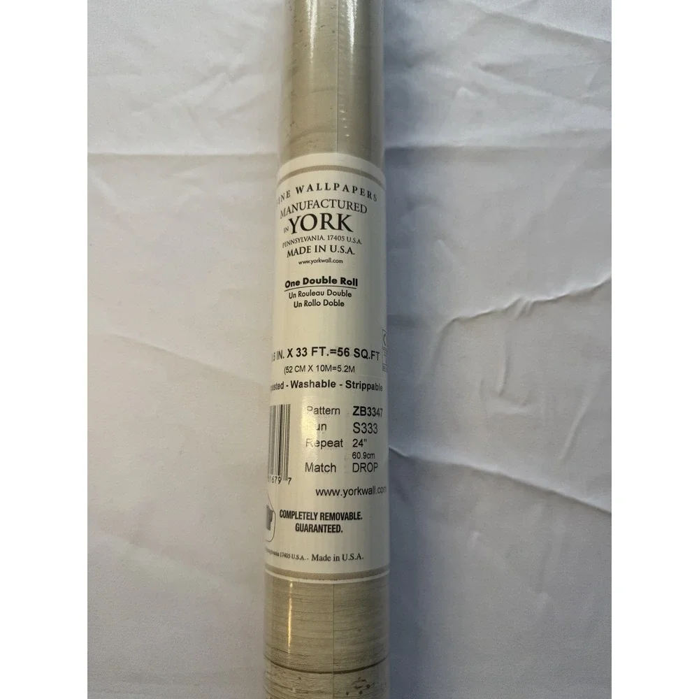 York Wall-Coverings Fine Wallpaper Pattern ZB3347 Beige Faux Cork Texture 56 Ft